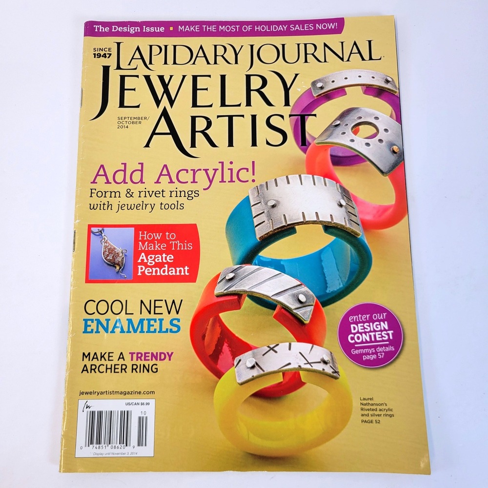 Lapidary Journal Jewelry Artist Magazine Sept Oct 2014 Yellow Jewelry Making
